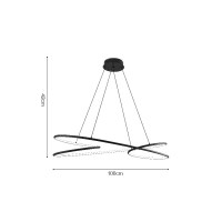 Inlight Κρεμαστό φωτιστικό LED 72W 3CCT σε μαύρο χρώμα D:42cm (6106-Black)